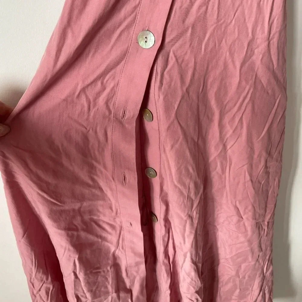 Zara Tie Bow Front Cut Out Midi Dress Light Pink NWT Size XL - Picture 8 of 10